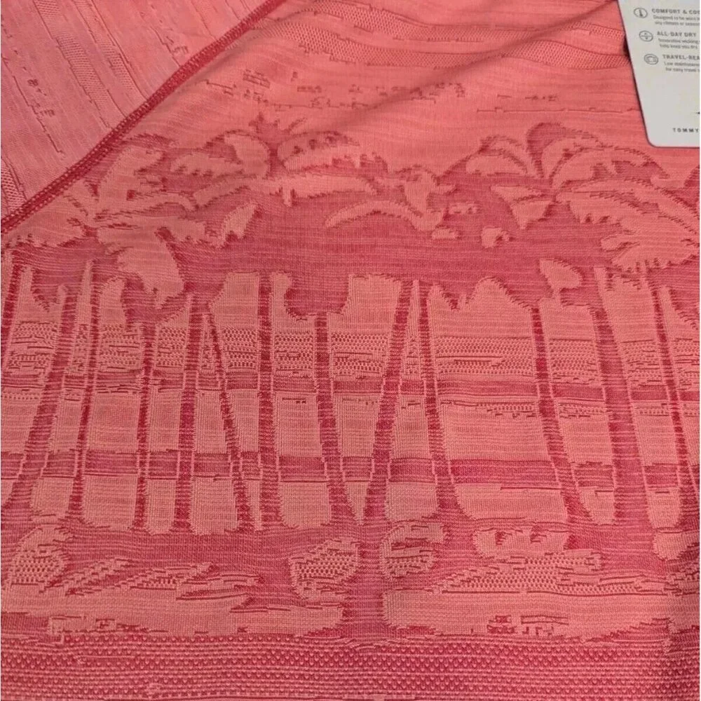 Tommy Bahama Men's Small Clarete Melon Palm Boulevard Performance Crew T-Shirt - Picture 5 of 7